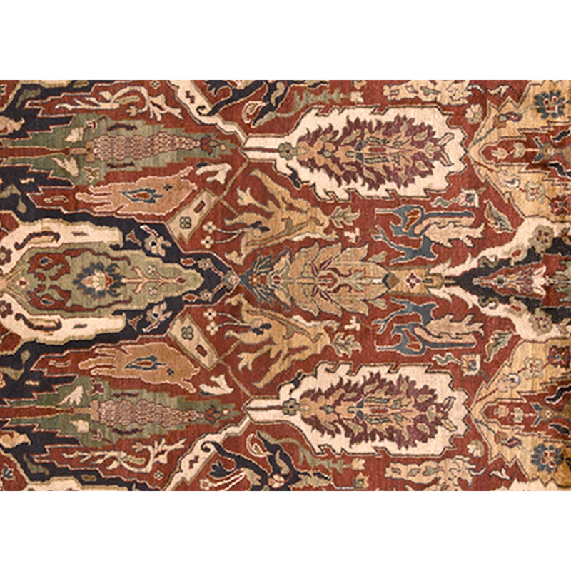 Tapis rouge et crème noué à la main de haute qualité