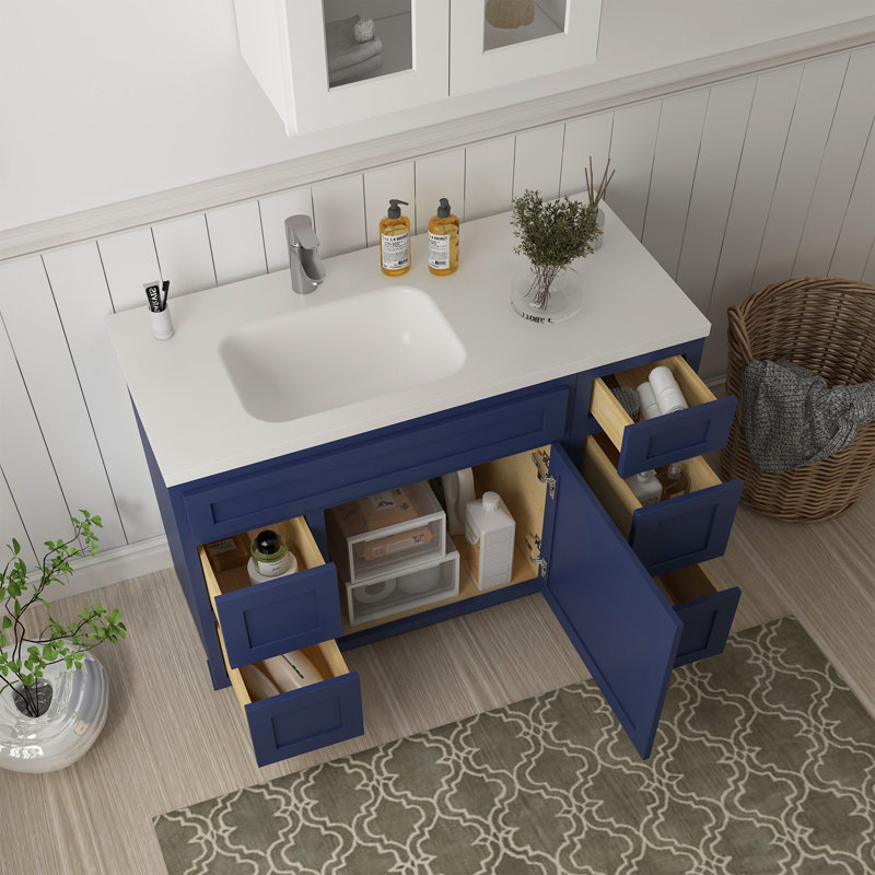 Base de meuble-lavabo simple 48 po seulement, Bleu