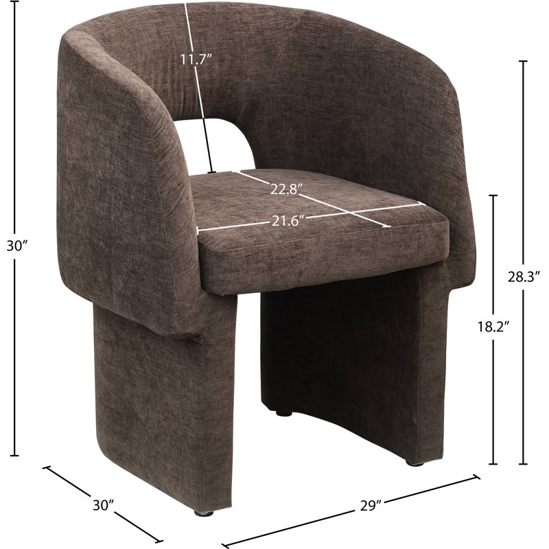 Chaise en chenille, Tissu chenille brun