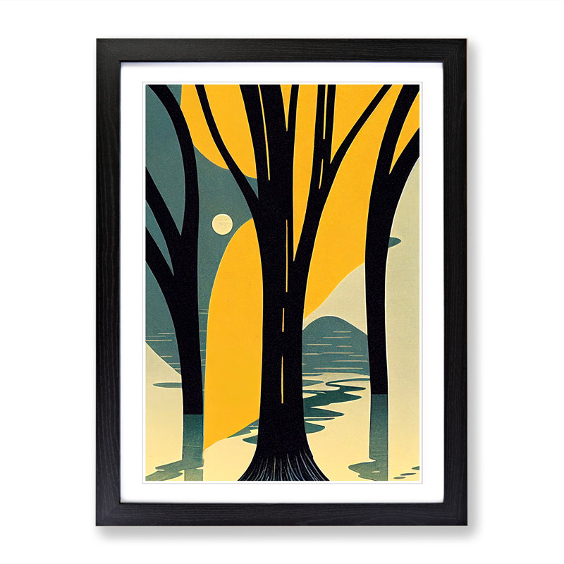 Mid Century Forest - Wall Art, 34cm H x 25cm W x 2cm D, Oak