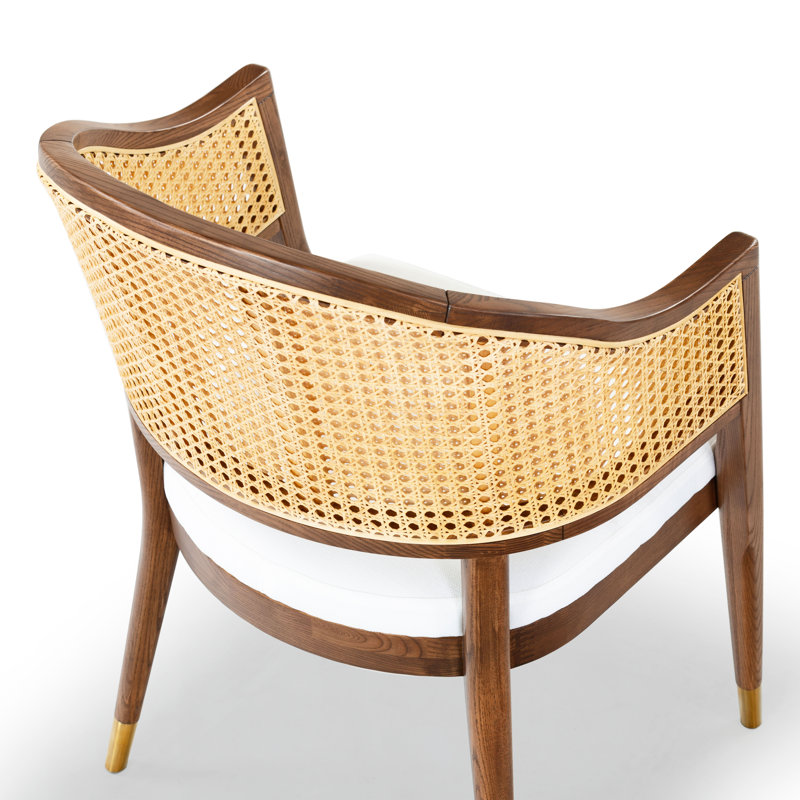 Arm Linen Chair, Walnut/Gold