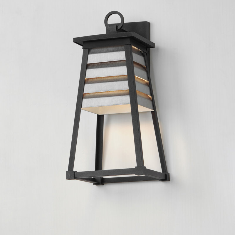 Renlee Aluminum Wall Light, Weathered Zinc/Black, 18" H x 8.5' W x 8.75" D