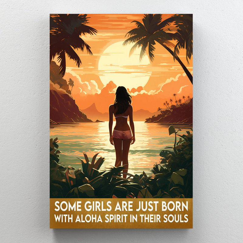 «Some Girls Are Just Born With Aloha Spirit», reproduction d'art rectangulaire sur toile tendue sur toile tendue