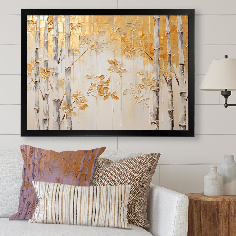 «Blue Mom and Zen Zen Bamboo I - Bamboo», impressions d'art mural_106591, H 12 po x l 20 po x P 1 po, Cadre simple noir