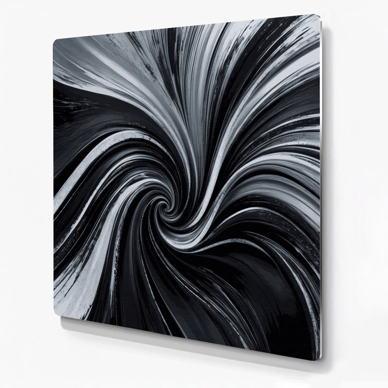 «Lyrical Abstraction 48», art mural en métal noir, H 12 po x l 12 po
