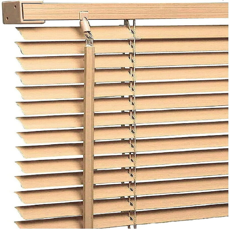 PVC Venetian Blinds for Windows, Wood Effect Finish, Moisture Resistant Adjustable Slats, Easy Fit, 150 cm L  x 60 cm W