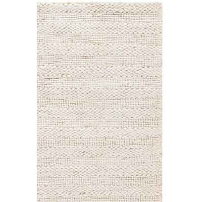 Keyia Natural Fiber Flat Weave Jute/Cotton Solid Color Rug in Beige
