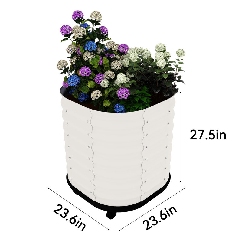 Metal Raised Garden Bed, Cream