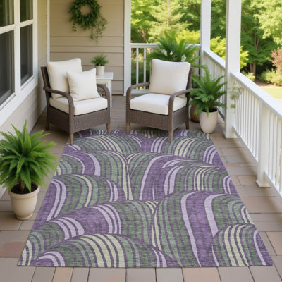 Machine Washable Indoor/Outdoor Chantille ACN2546 Mid-Century Modern Rug