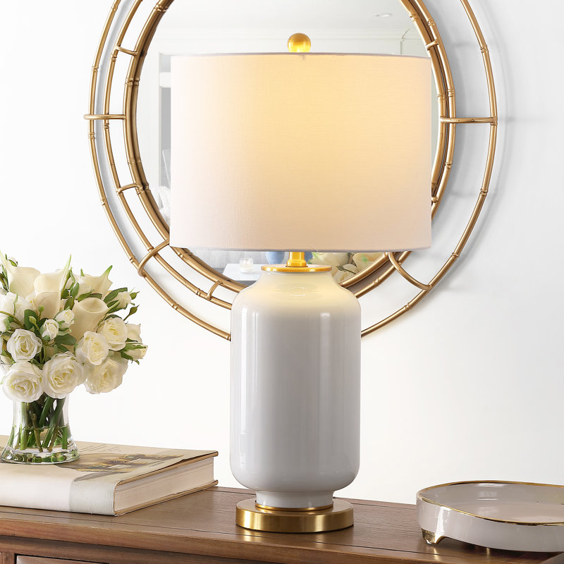 Glass Table Lamp, White
