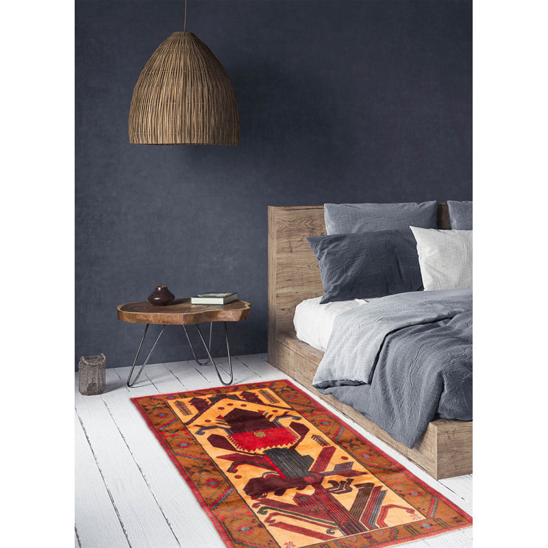 Tapis brun Teimani 3 pi 7 po x 6 pi 8 po