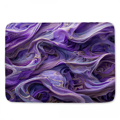 Flowing Purple Fabric Bath Mat
