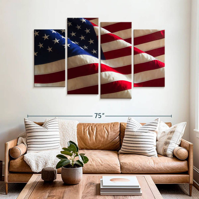Borges Rippled American Flag, 42" H x 68" W