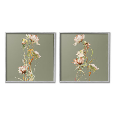 «Classic Blooms On Green Single Frame» par Liz Jardine, 2 pièces sur toile