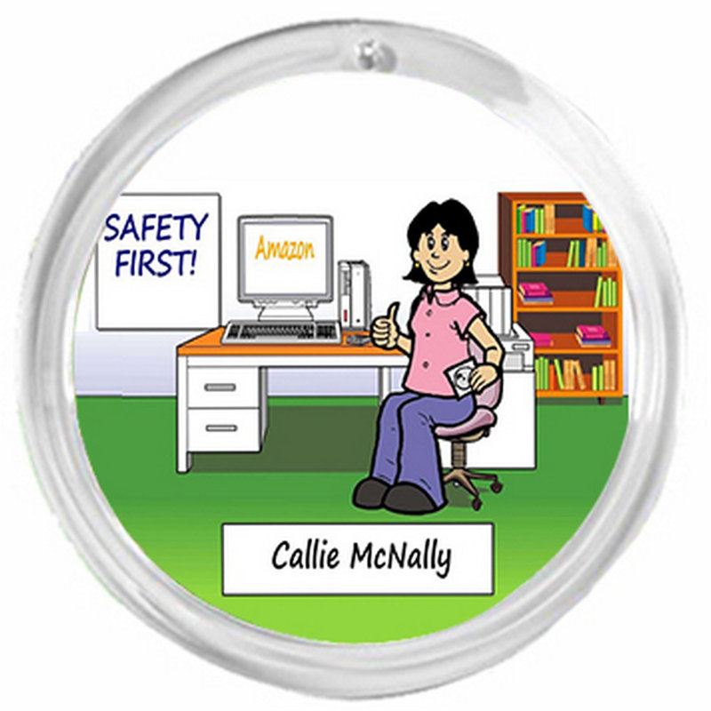 Personalized Round Christmas Ornament NTT:   Computer User, IT, Tech Support, Website Owner - Female, Yes