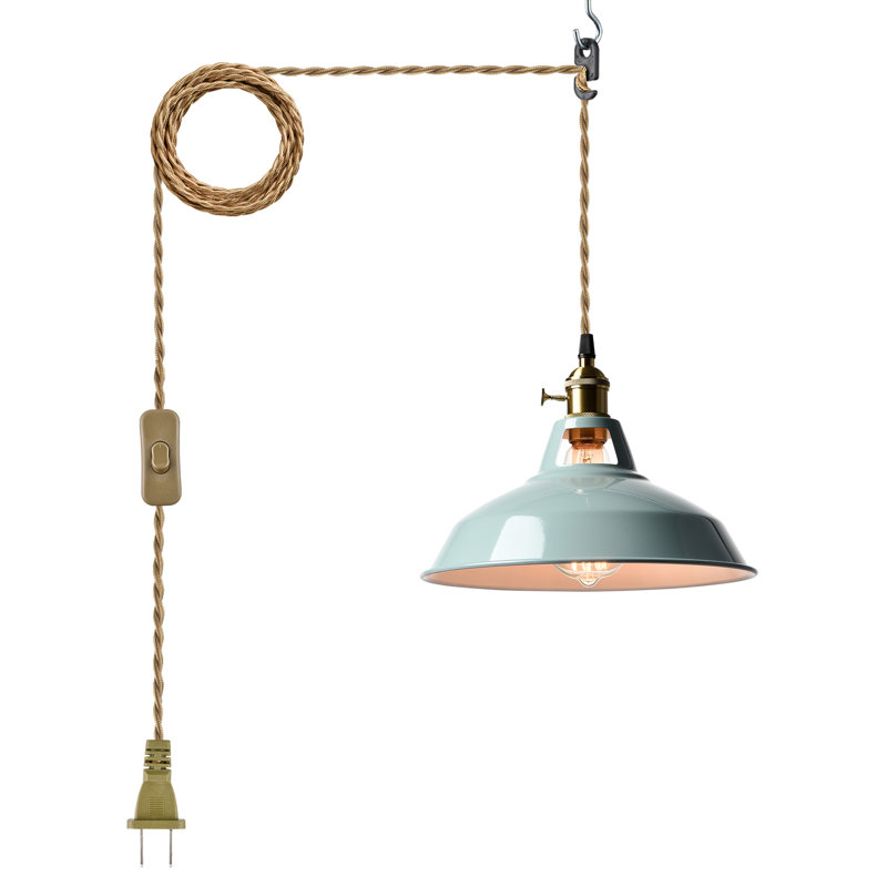 Luminaire suspendu moderne à hauteur réglable, Bleu mer