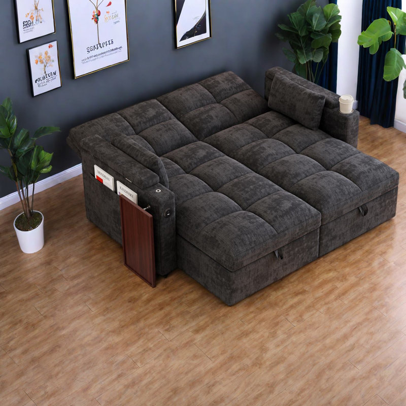 Upholstered Sectional, Black