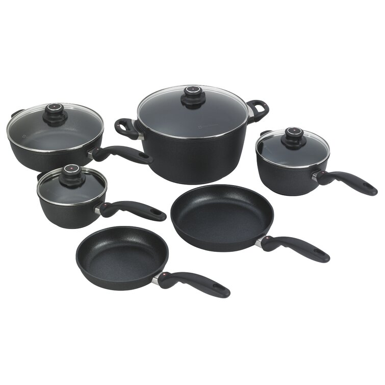 Real Living Black Non-Stick 14-Piece Rivet Handle Cookware Set