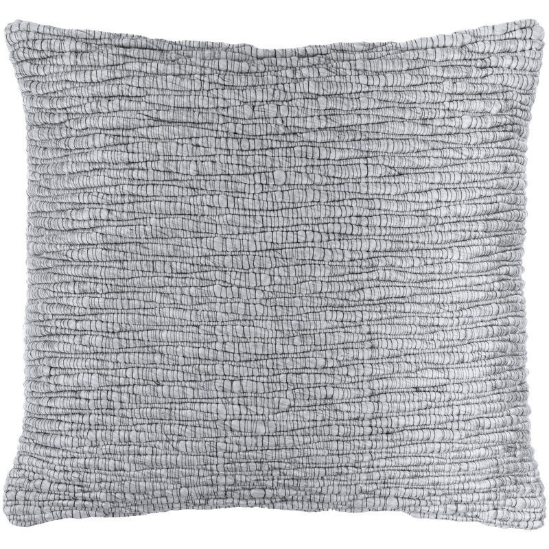 Coussin Elowyn, 22 po x 22 po, Gris moyen, Polyester/ Bourre en polyester