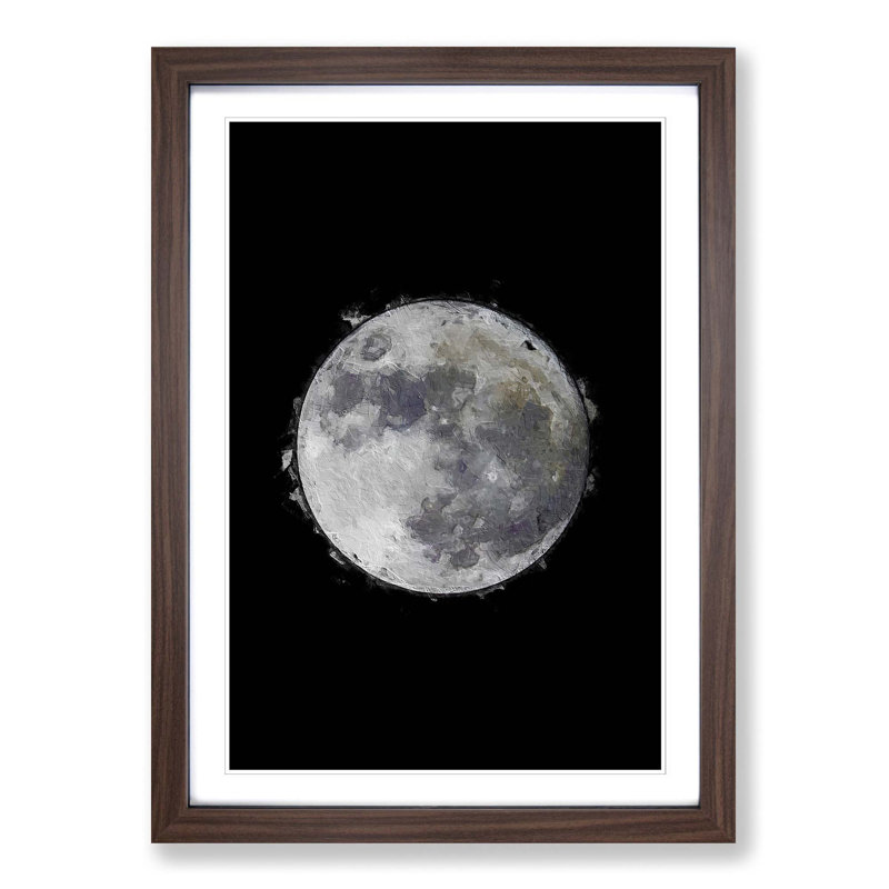 The Beauty of the Moon - Picture Frame Graphic Art Print, 36cm H x 27cm W x 2cm D, Walnut Framed