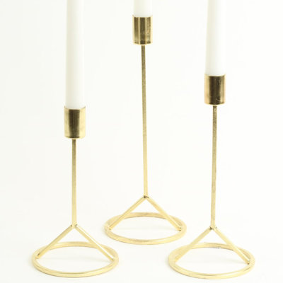 Ensemble de chandelles en métal 3 pièces