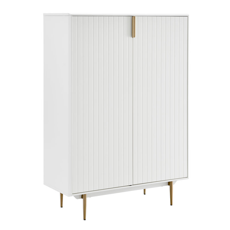 Armoire 40 "en blanc mat avec pieds en laiton