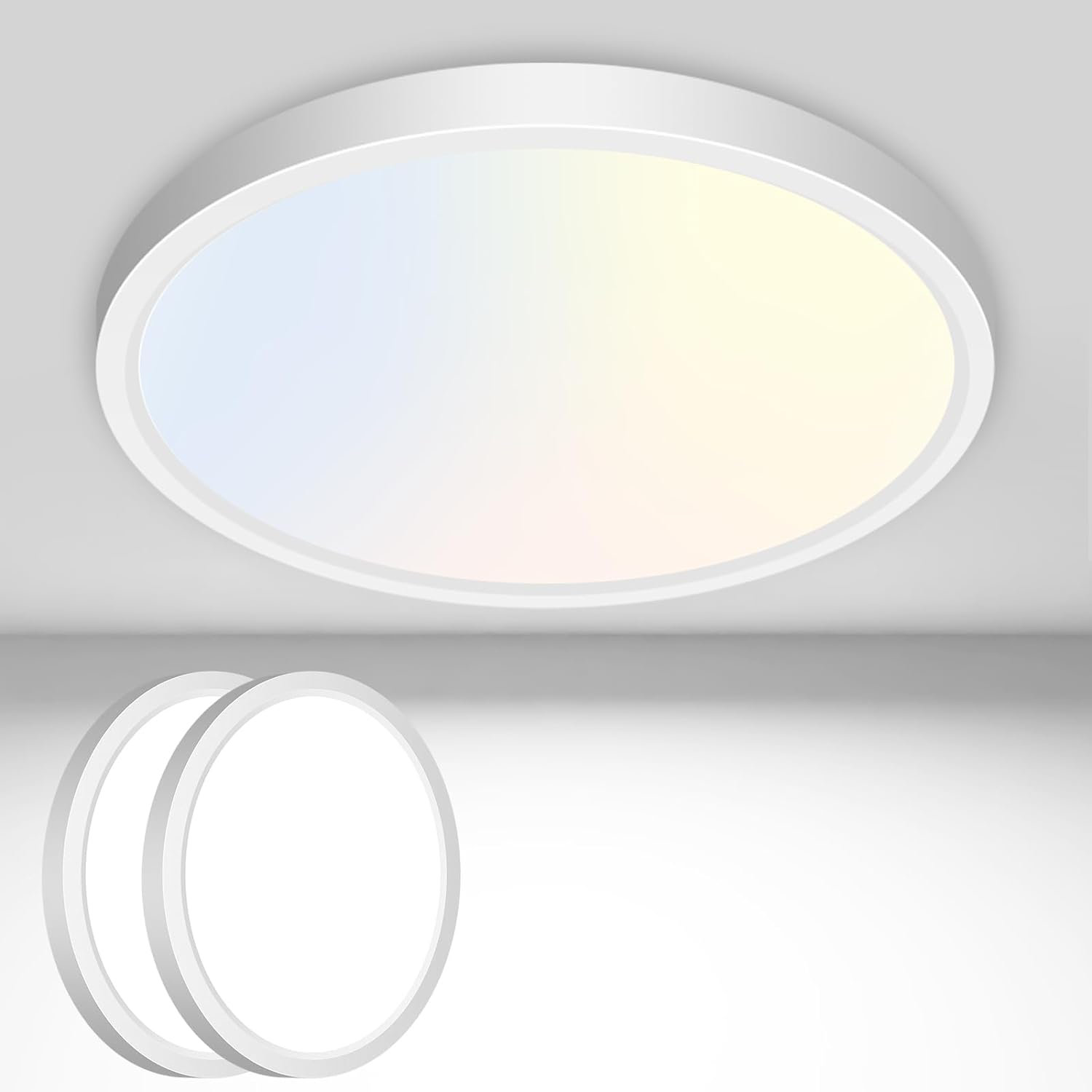 c&g home 2 Pack LED Flush Mount Ceiling Light Fixture, 3000K/4000K ...