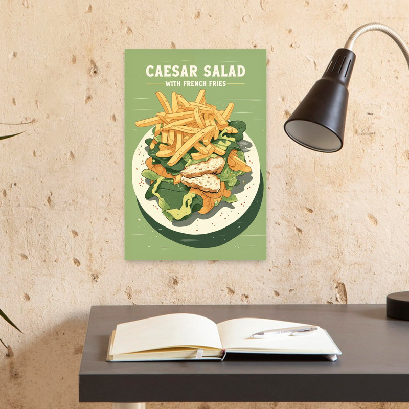 «Caesar Salad with Fries», art mural rétro, H 18 po x l 12 po