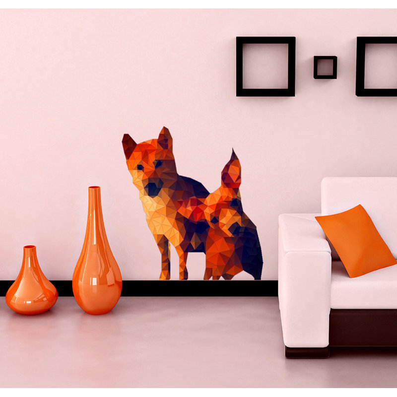 Adhésif décoratif chiens polygonaux, H 46 po x l 46 po