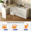 Cream Vanity Extendable Vanity Table with 6 Drawers Modern Home Office Desk