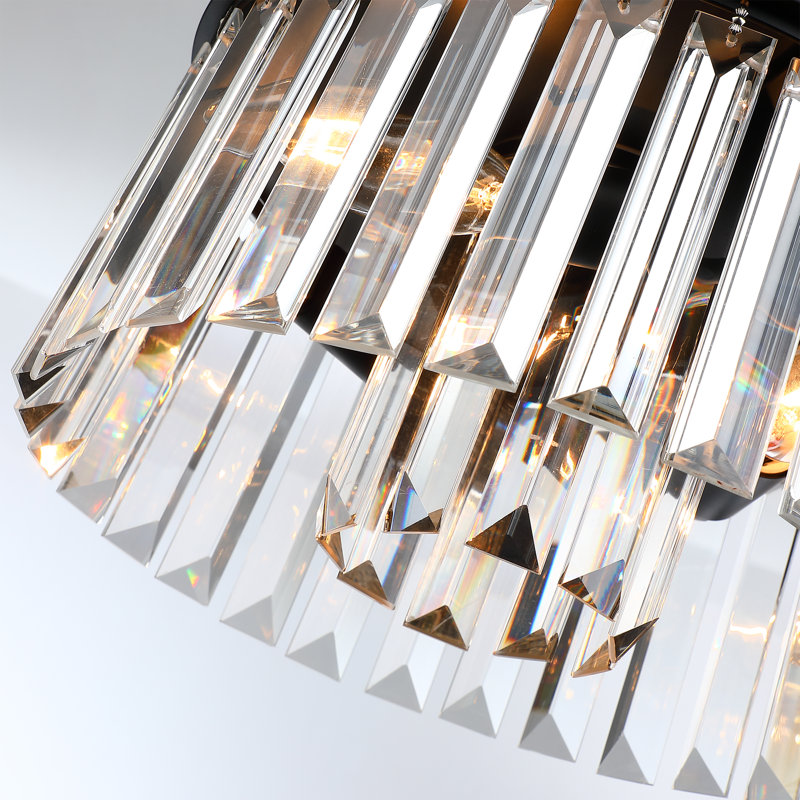Plafonnier encastré en cristal 3 lumières Krunislava, Noir