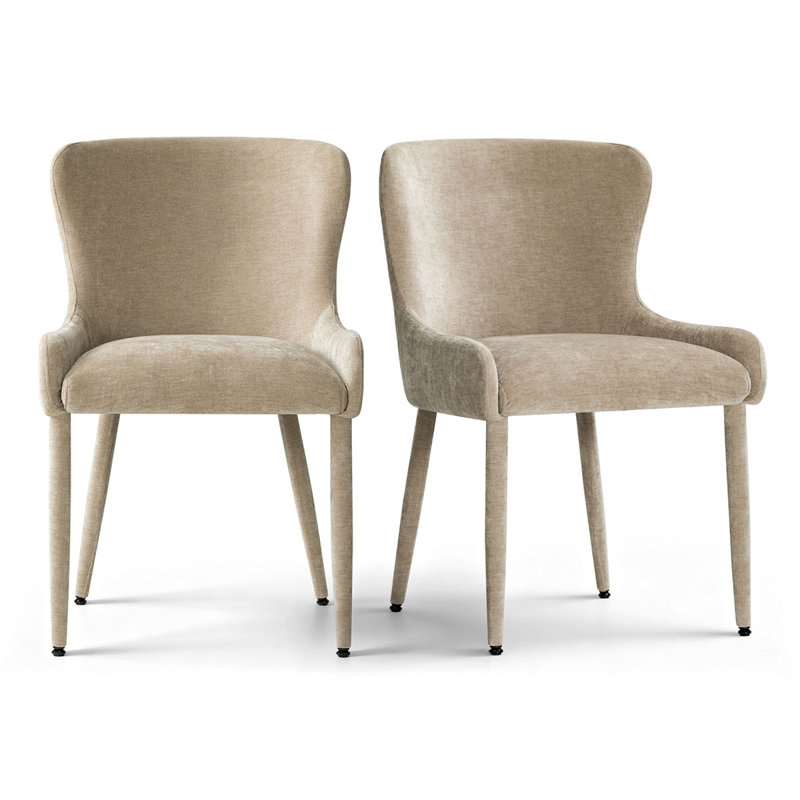 Chaise rembourrée avec accoudoirs encastrés Modern Luxury Chenille, Brie