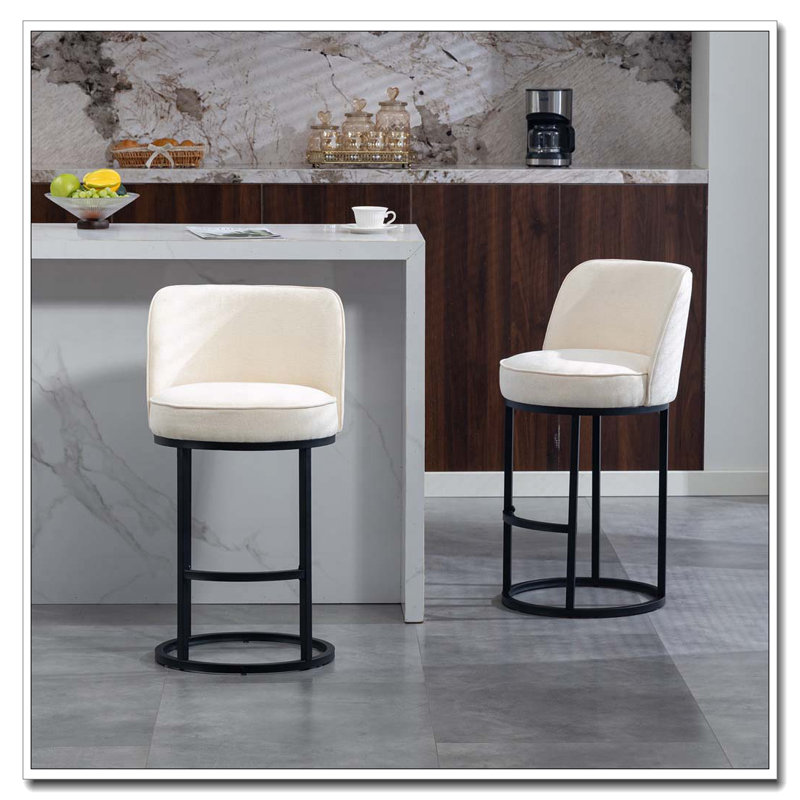 Ensemble de tabourets de bar à hauteur de comptoir, Beige