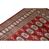 Hand Knotted Wool Area Rug in Red