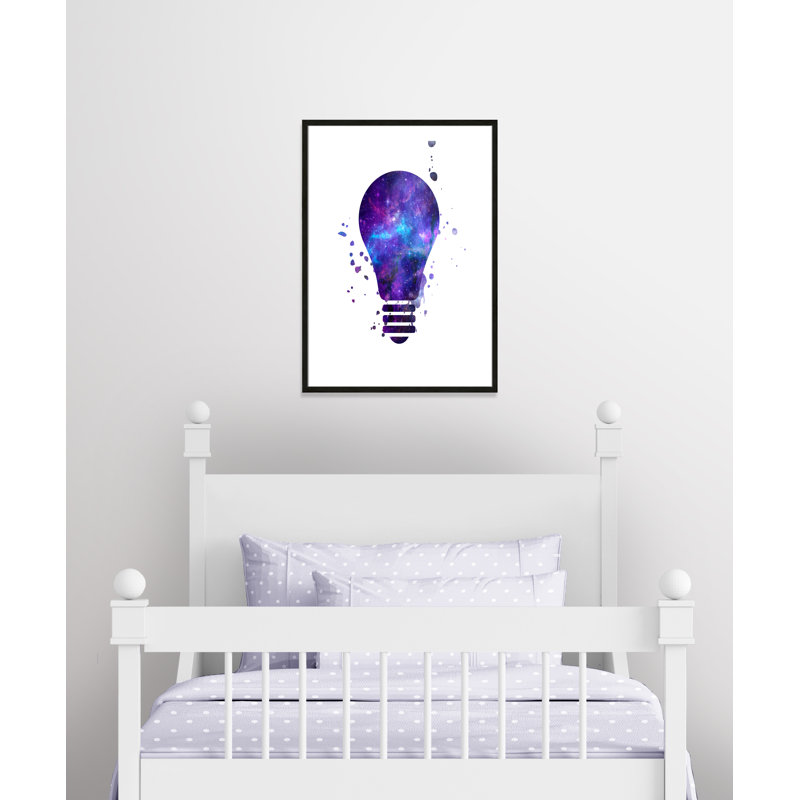 Décoration murale pour enfants light vagues, H 35,5 po x l 25,5 po x P 1,19 po, Cadre boîte à grain de bois noir