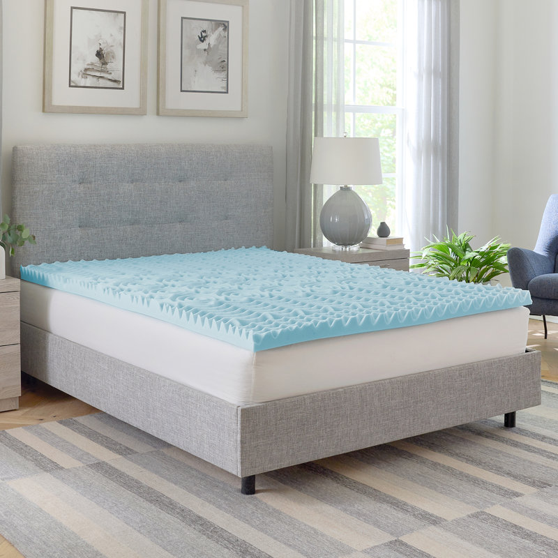 2'' Gel Memory Foam Zoned Convoluted Mattress Topper, Queen
