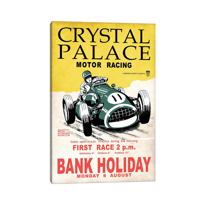 Crystal Palace Racing II by Mark Rogan - Print on Canvas, Wrapped Canvas, 30.48cm H x 20.32cm W x 1.91cm D