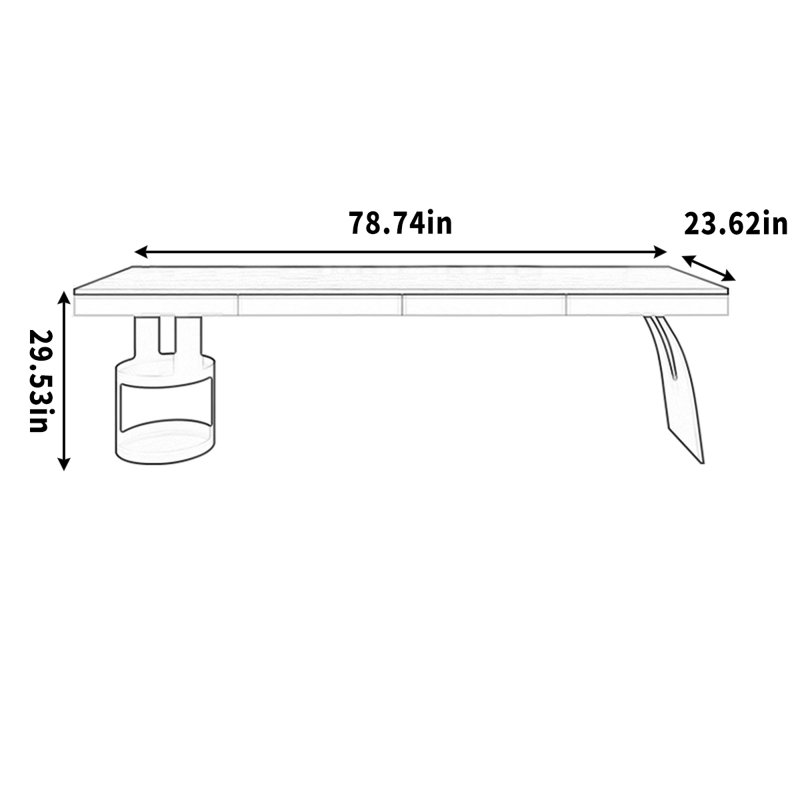 Pied de rangement en pin massif, H 29,53 po x l 78,74 po x P 23,62 po