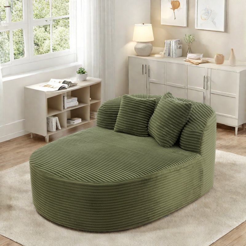 Chaise moderne avec 2 coussins de soutien, Vert
