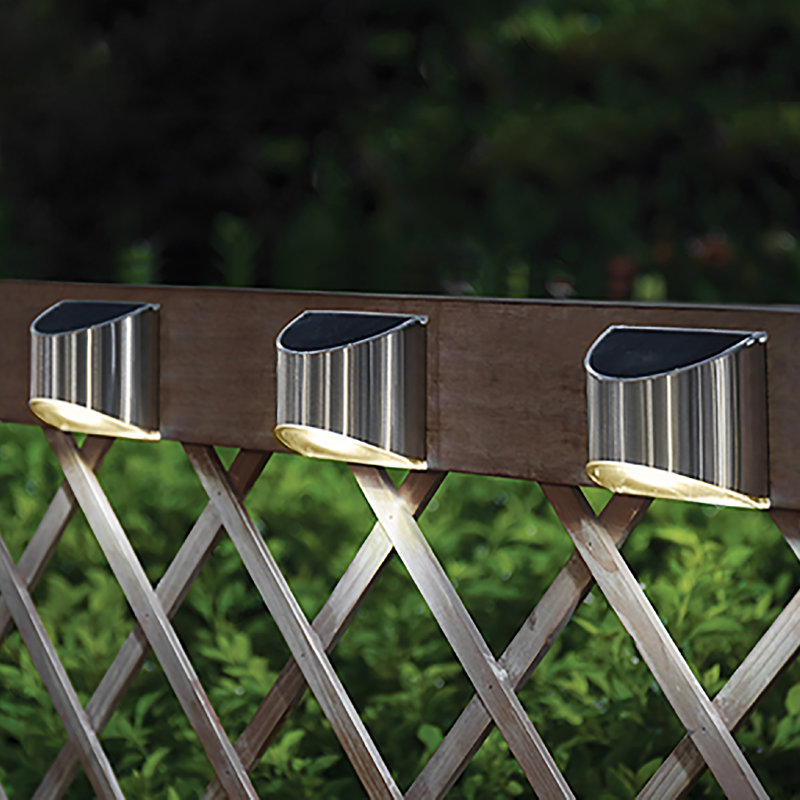 Stainless Steel Solar Powered LED Deck Light with Clear Glass