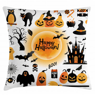 Housse de coussin décoratif d’intérieur/extérieur 40 po halloween