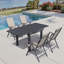 Ensemble repas extensible pour 4 personnes en aluminium avec chaises inclinables réglables pliées-1109578892