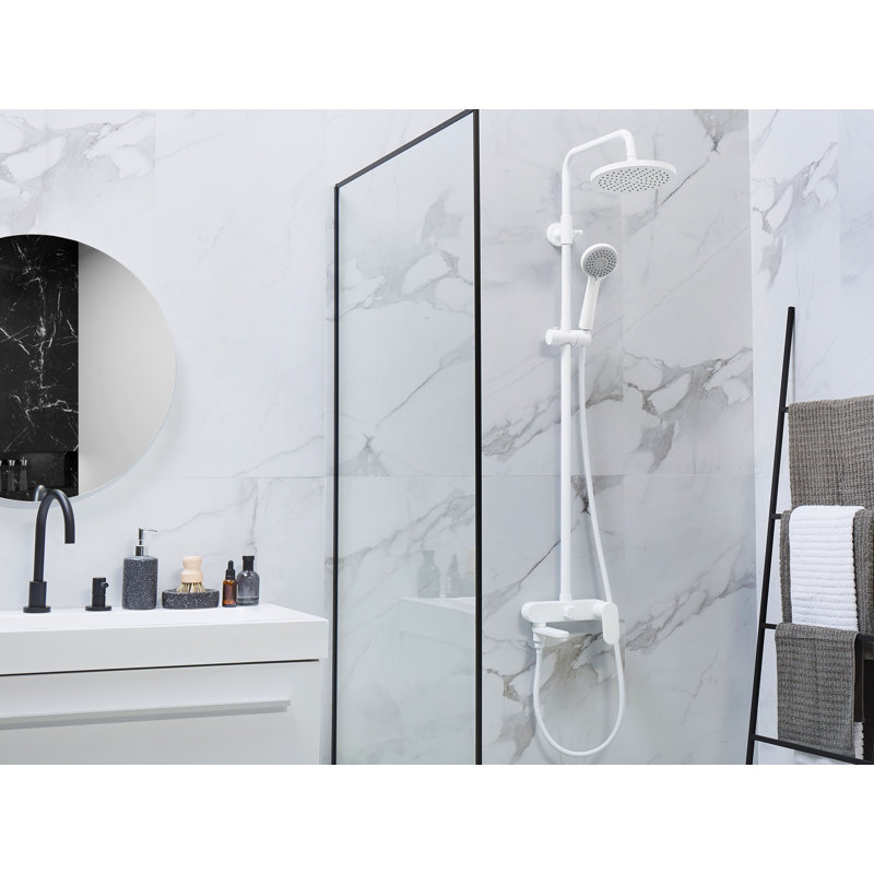 Milsom Thermostatic Shower with Dual Shower Head, White