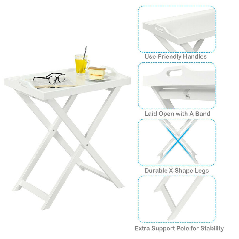 Linslade Tray Top Cross Legs End Table