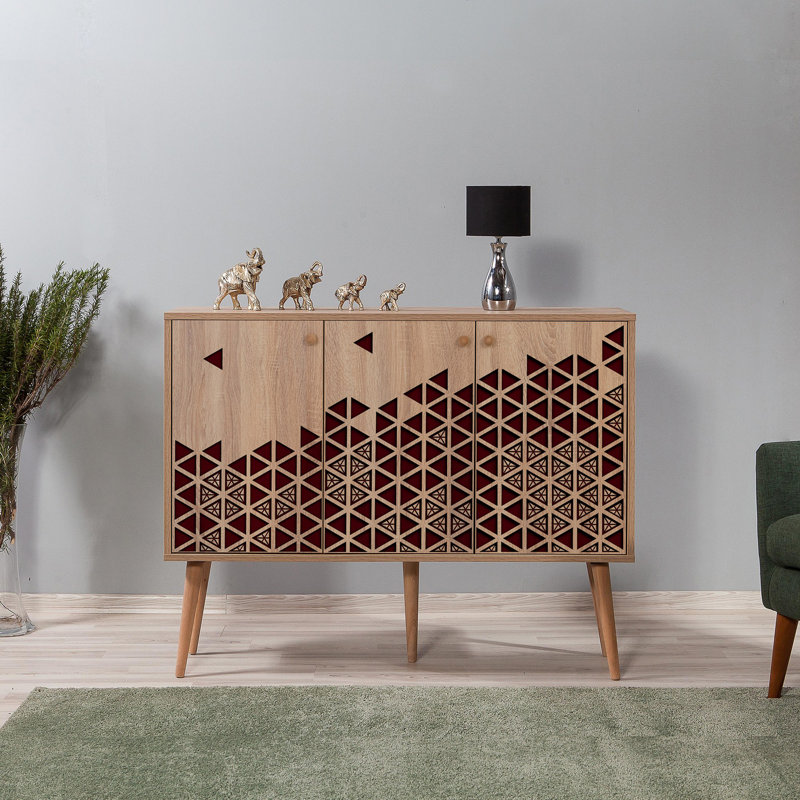 Aerith 90cm Sideboard, Brown/Red