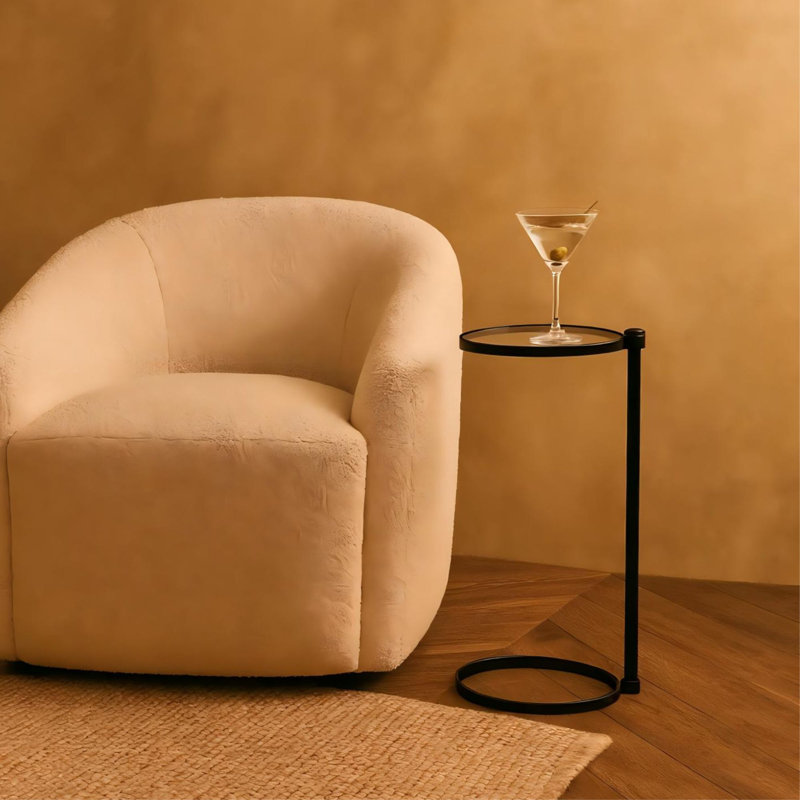 Table ronde en verre trempé Alto Martini, Noir