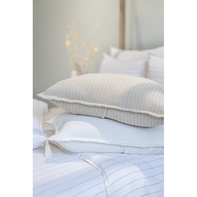 Natural Cotton Ribbed Standard Pillow Sham