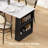 82.6" Fluted Kitchen Island With Extendable Dining Table For 4-6, Island Table For Kitchen With Power Outlet, Kitchen Table With Double-side Storage, 2 Drawers 2 Side Open Shelves, Black-1597008680