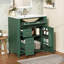 Meuble-lavabo de salle de bain avec lavabo en céramique, 30 po, armoire de rangement avec portes à fermeture douce et organisateur de porte-893415288