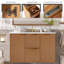 Meuble-lavabo mural simple 36 po avec comptoir en céramique, armoire en MDF, portes à fermeture en douceur et tiroirs divisés 36 po